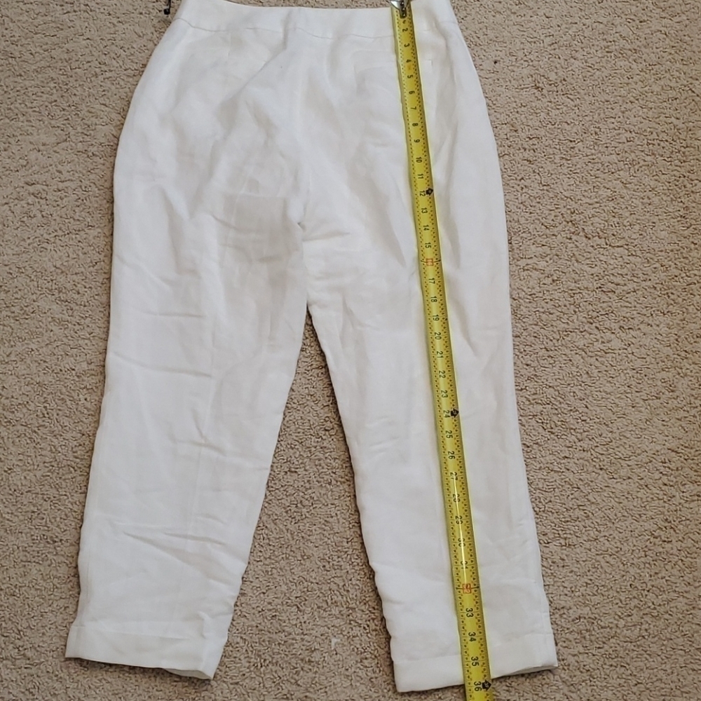 NWT CALVIN KLEIN linen White pants - Picture 9 of 10